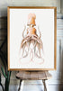 frame vintage squid print wall art